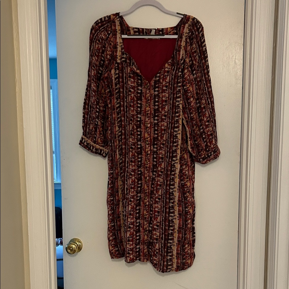 Garnet Hill Multicolor Long Sleeve Dress